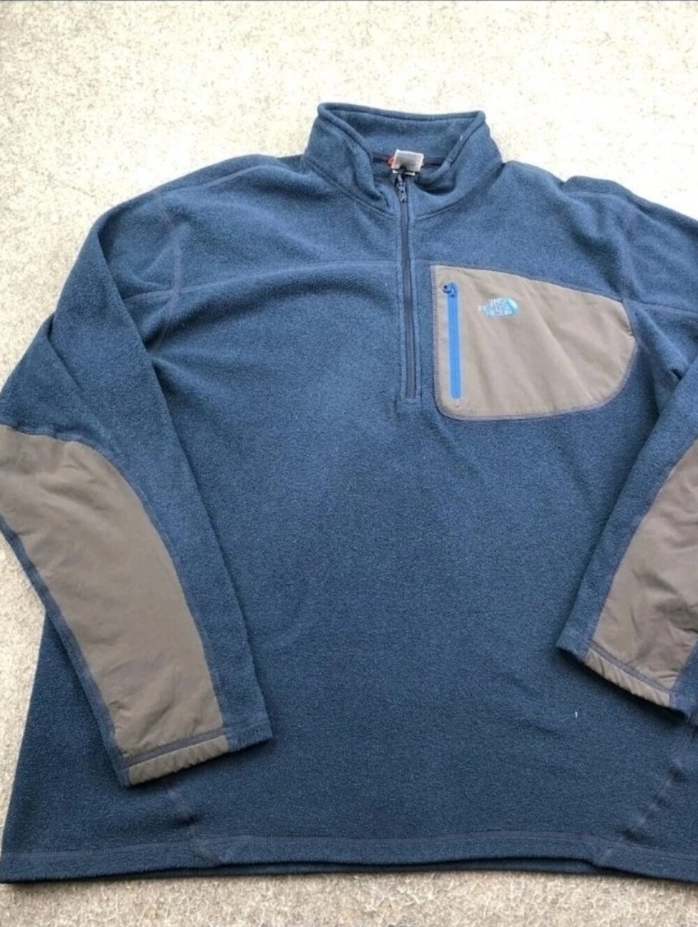 The North Face Dark Blue Half-Zip Fleece with Gray Accents